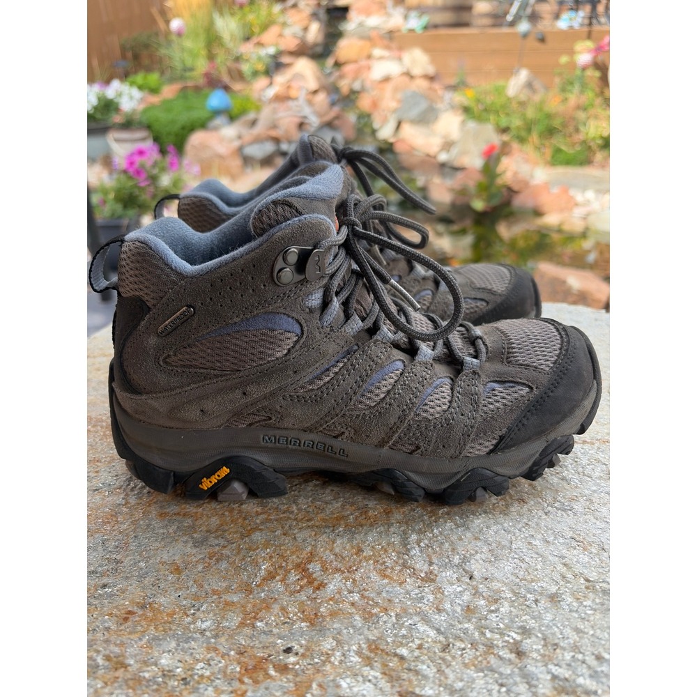 Merrell Moab 3 Mid Waterproof Hiking Boots Womens 6.5 Wide Granite J500162W